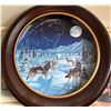 Image 2 : Three Artworks Including Round Wildlife Plate and Cottage Landscape Prints