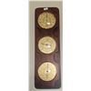 Image 2 : Wooden Wall-Mounted Weather Station with Gold-Tone Dials
