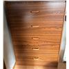 Image 2 : Wooden Full Bed Set with Mattress and Highboy Chest of Drawers