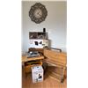 Image 1 : Home Decor and Electronics Lot with Wooden Clock, DVD Player, and Wall Mount