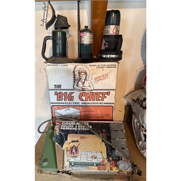 Big Chief Electric Smokehouse and Companion Camping Gear