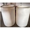 Image 3 : Two White Barrels, Yard Tools, Extension Cords, and Storage Items