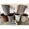 Image 1 : Six Garbage Bins with Maintenance Supplies