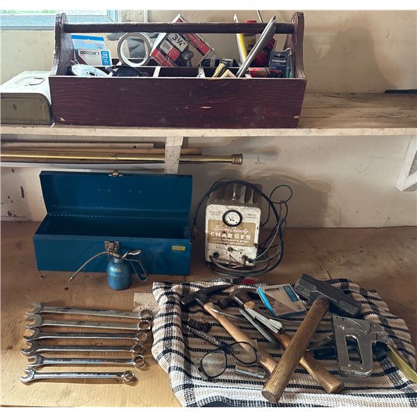 Workshop Tools with Toolbox, Wrenches, and Accessories