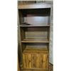 Image 1 : Wooden Bookshelf with Adjustable Shelves and Lower Cabinet