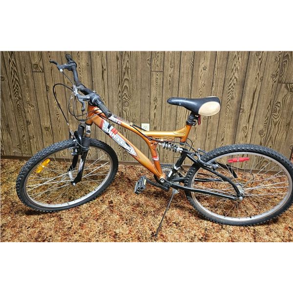 Orange Dual-Suspension Mountain Bike with 26-Inch Wheels