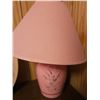 Image 4 : Framed Floral Print, Oval Autumn Scene, and Pink Table Lamp