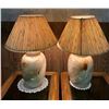 Image 3 : Ceramic Table Lamps and Oak End Tables Set with Accents