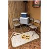 Image 1 : Three Folding Chairs with Two Coolers and Rug
