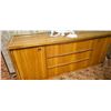 Image 1 : Mid-Century Modern Wooden Credenza With Sliding Doors and Drawers