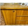 Image 2 : Mid-Century Modern Wooden Credenza With Sliding Doors and Drawers
