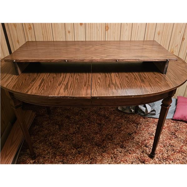 Two-Tier Wooden Desk with Extendable Top and Tapered Legs