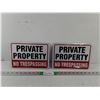 Image 1 : (2) No Trespassing Metal Signs 9.75" x 7"