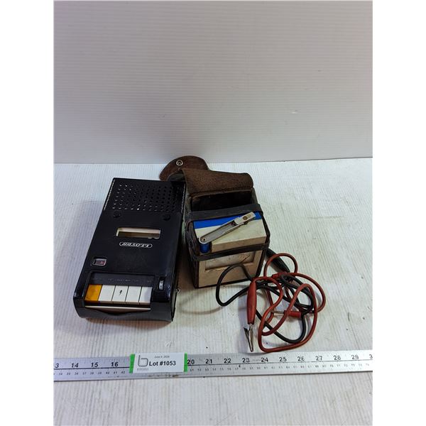 Lloyd's Compact Cassette Tape Recorder 9.5"x5", Megger Insulation Resistance Tester