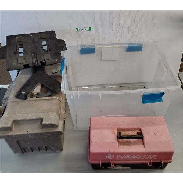 (3) Storage Containers And Tool Box Up To 22"x17"x15, Cannot Ship