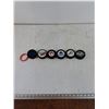 Image 2 : (5) Normal Pucks, (1) Foam Puck with Rubber Wristband As-Is
