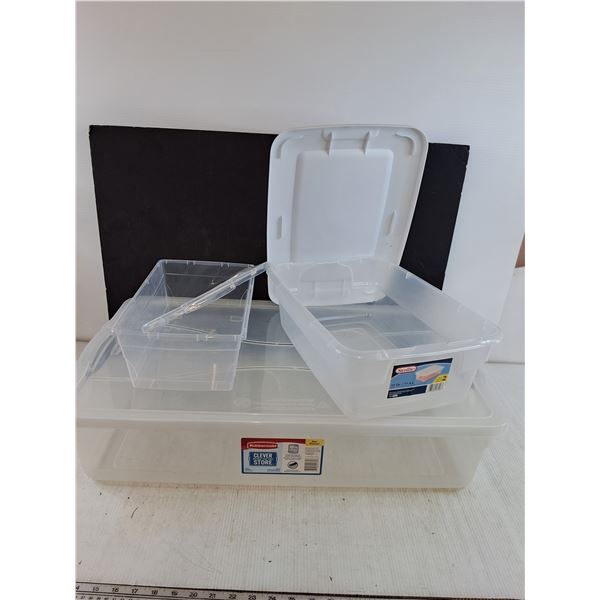 (3) Clear Plastic Storage Containers As-Is