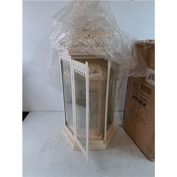 (3) Glass and Metal Lamps, Varying Sizes
