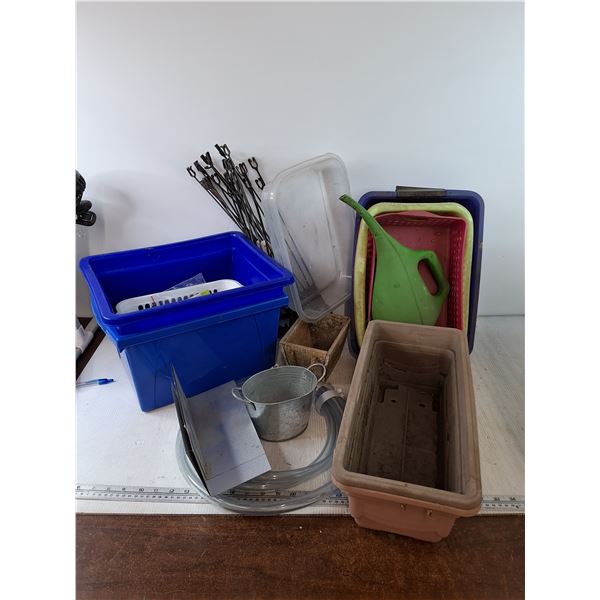 Assorted  Planters, Plastic Boxes, Misc