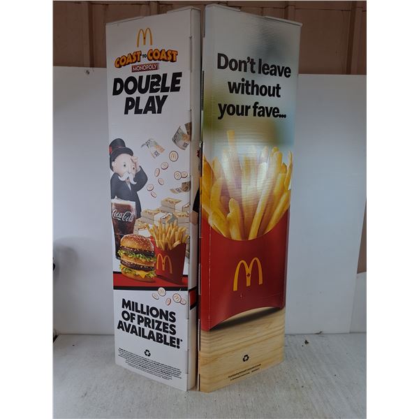 (2) McDonalds Promotional Cardboard Stands As-Is, Cannot Ship