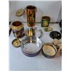 Image 1 : (4) Cookie Tins, (1) Wax Polish Tin, (1) Travel Suitcase for Makeup