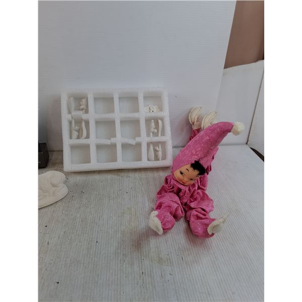 Ceramic (2) Camels, (1) Donkey, (4) Spoons, LED Motion Clock, Pink Doll