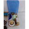 Image 5 : Box of Assorted DVDs, CDs, (2) Calgary Plates, Bin of Misc and Gloves