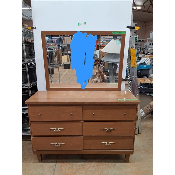 *Six Drawer Dresser With Mirror, No Shipping