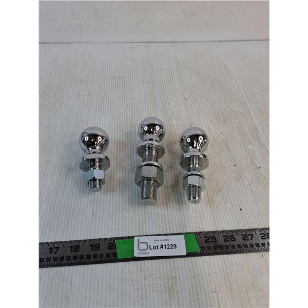 (3) Automotive Trailer Hitch Balls