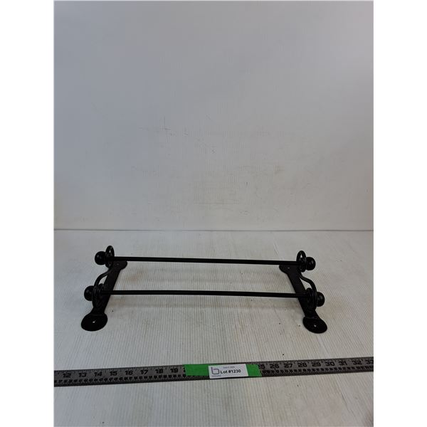 Wall Mounted Double Bar Towel Rack Black 18"