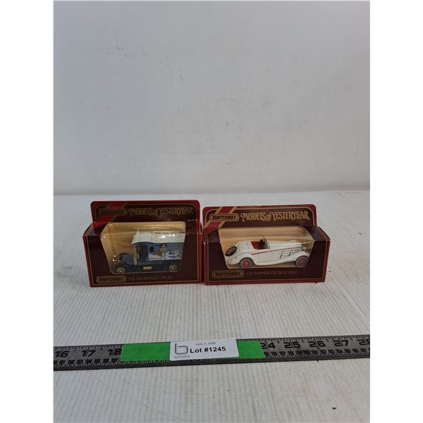 Matchbox Models Of YesterYear: Y-25 1910 Renault Type AG & Y-20 1938 Mercedes Benz 540K ( NIB, as is