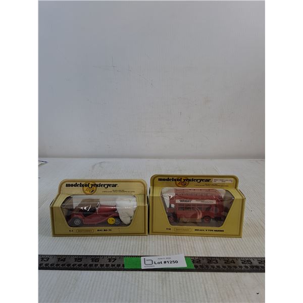 Matchbox Models Of YesterYear:Y-2 1945 MG-TC & Y-23 1922 A.E.C S Type Omnibus ( NIB, as is)