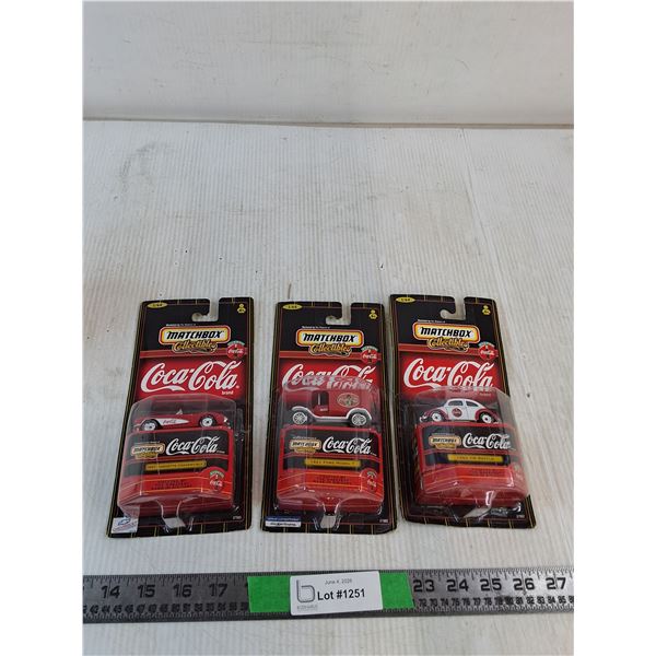 Matchbox Collectibles Coca Cola Models: 1957 Corvette Convertible, 1921 Ford Model T, 1962 VW Beetle