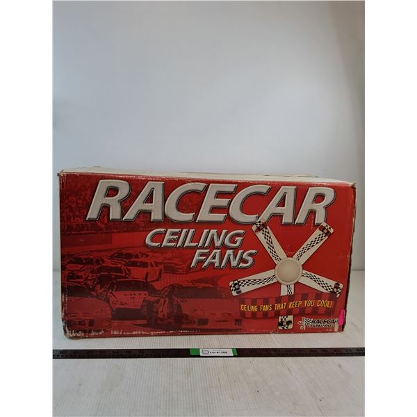 52" White Race Car Ceiling Fan ( NIB, cannot ship, as is)