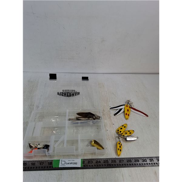 Various Fishing Lures In Utility Box ( as is)