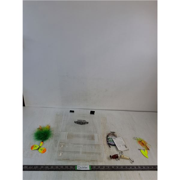 Various Fishing Lures In Utility Box ( as is)
