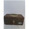 Image 4 : Vintage Tackle Box 14"x7"x7", (3) Fishing Lures ( as is)