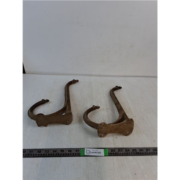 (2) Metal Decorative Hooks 13" Long (as is)