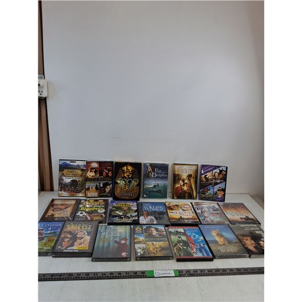 (21) DVD's- Incredible Train Journeys 5000 Years, Eye Of The Dolphin, The Christmas Miracle, Misc