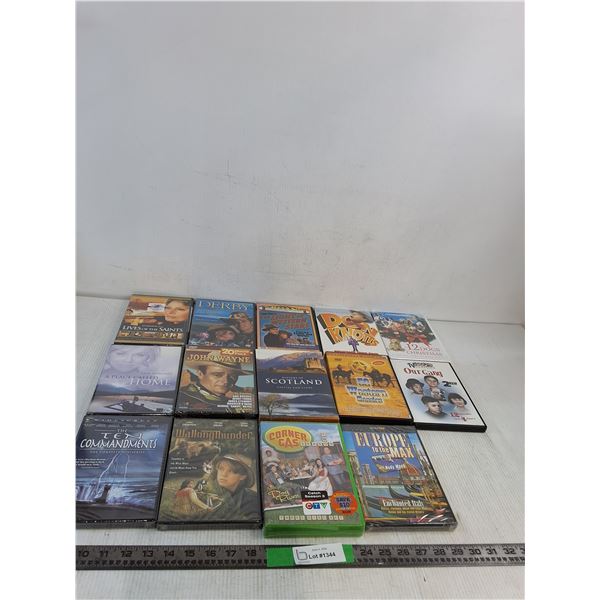 (14) DVDs- Dervy, Walking Thunder, Our Gang, History Of Scotland, Misc