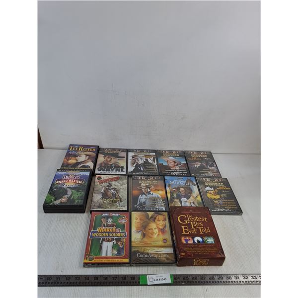 (13) DVDs- Tex Ritter, The Great American Western, Hoodwinked, Animal Miracles, Misc