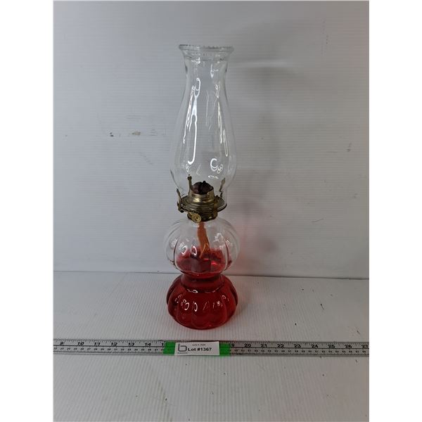 Glass Oil Lamp 16.5"- Cannot Ship