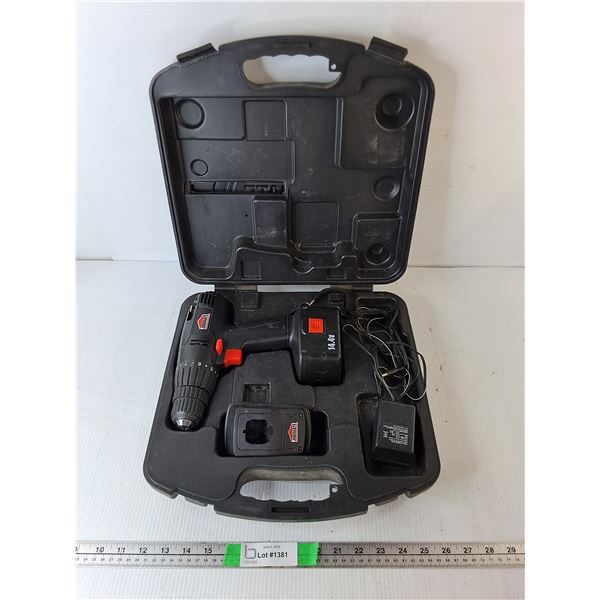 Jobmate Cordless Drill, Battery, Charger, Case- As Is