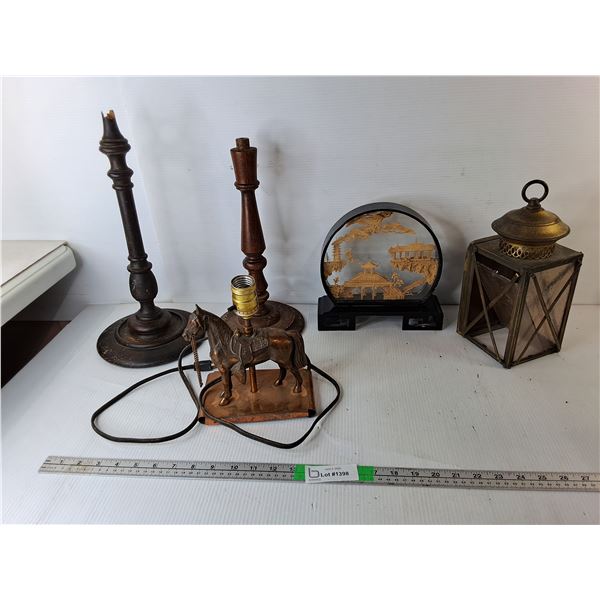 Copper Lamp- As Is, Chinese Cork Diorama, Misc. Can't Ship