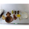 Image 1 : Mirrored Tray, Candle, Mini Oil Lamps, Misc.