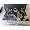 Image 1 : Glass Snowman Tray, Vases, Pitcher, Misc.