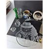 Image 3 : Glass Snowman Tray, Vases, Pitcher, Misc.