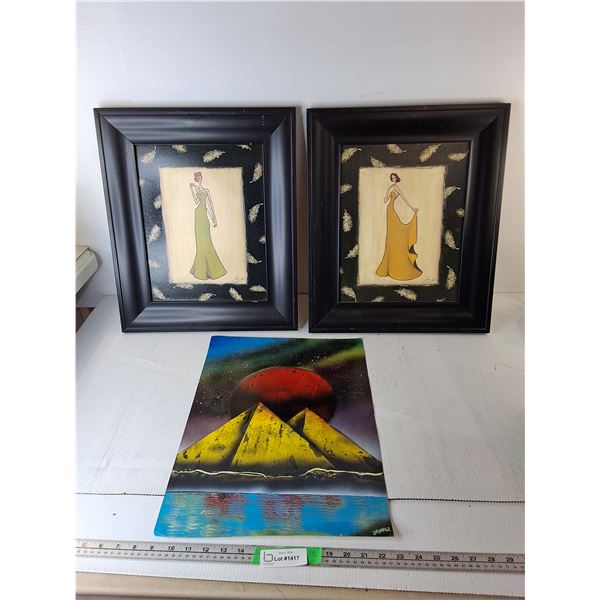 Framed Fashionista & Pyramid Prints Up to 19.25" x 16.25"- Pickup Pref'd