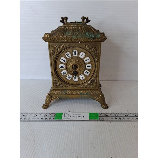 Vintage Mantel Clock 10"- As Is