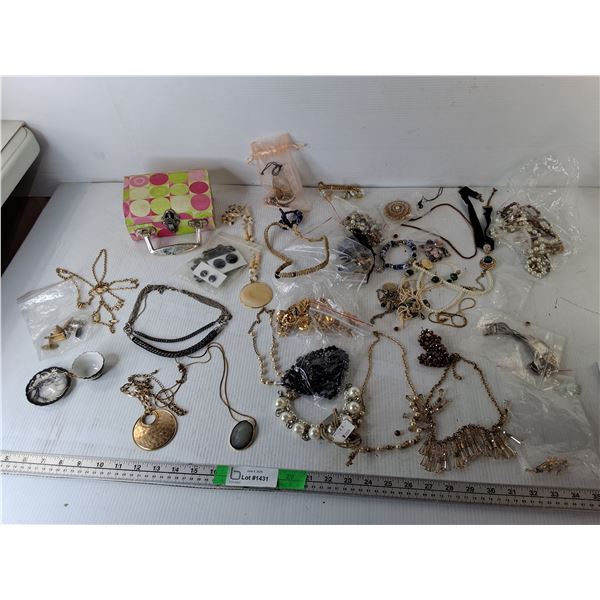 Jewelry Lot- Necklaces, Cufflinks, Brooches, Misc.